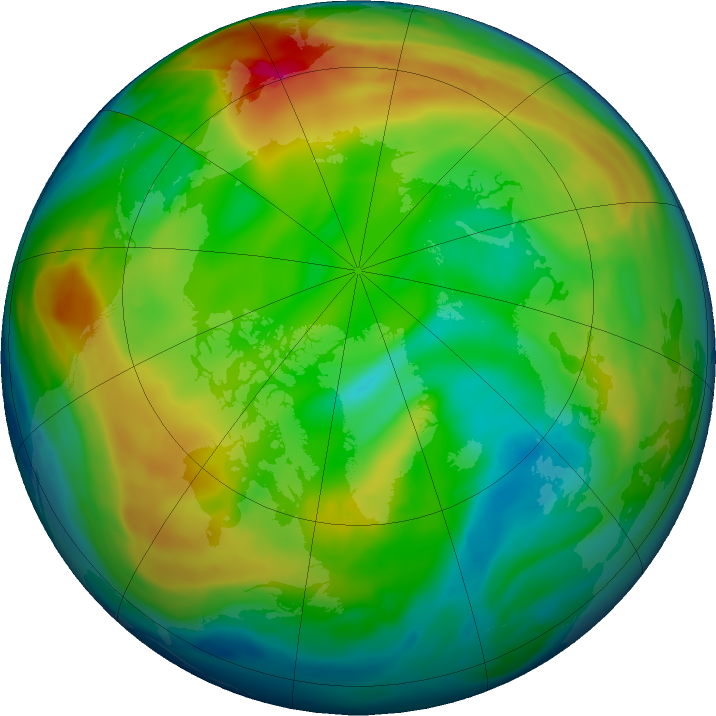 Arctic ozone map for 07 January 2017